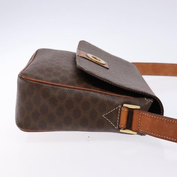 CELINE Macadam Canvas Shoulder Bag Pvc Leather Brown Gold - Picture 4 of 12